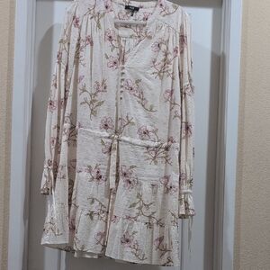 PAIGE Floral Top with Pink and Green Details